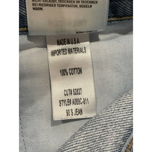 AGOLDE 90s Mid-Rise Loose Fit Distressed Button Fly Jeans Organic Cotton Size 26 - Picture 4 of 10